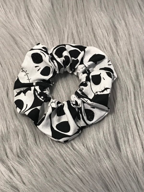 Jack Skellington Faces Cotton Scrunchie Made with Licensed The Nightmare Before Christmas Fabric