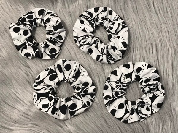 Jack Skellington Faces Cotton Scrunchie Made with Licensed The Nightmare Before Christmas Fabric - Image 2